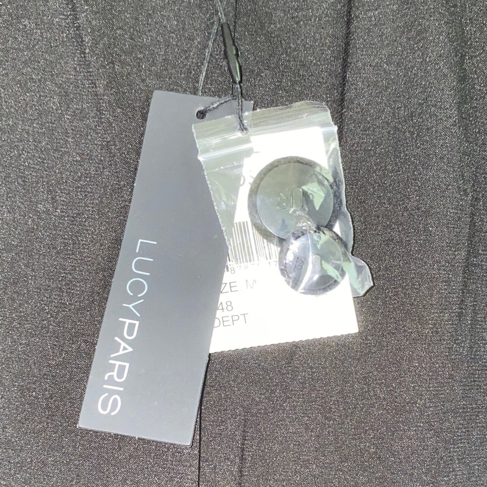 LUCY PARIS velvet black blazer coat one button closure pockets NWT NEW size M - Picture 6 of 11